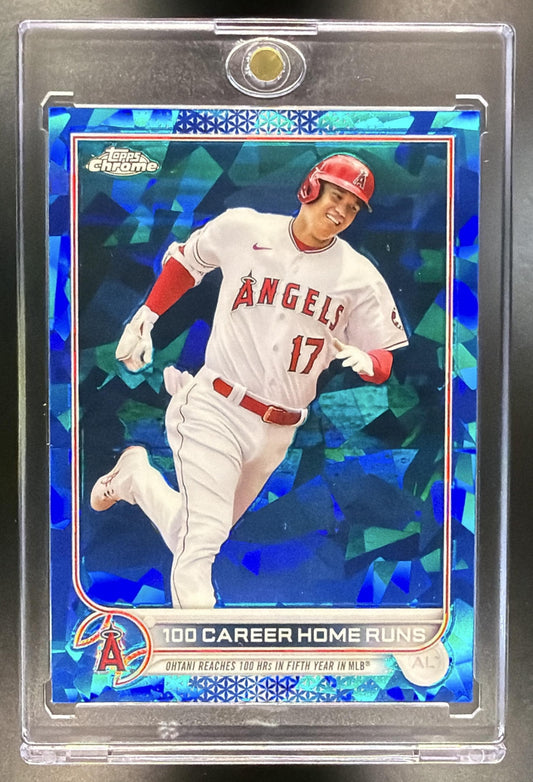 2022 Topps Chrome Update Sapphire Shohei Ohtani 100 Career Home Runs #US92