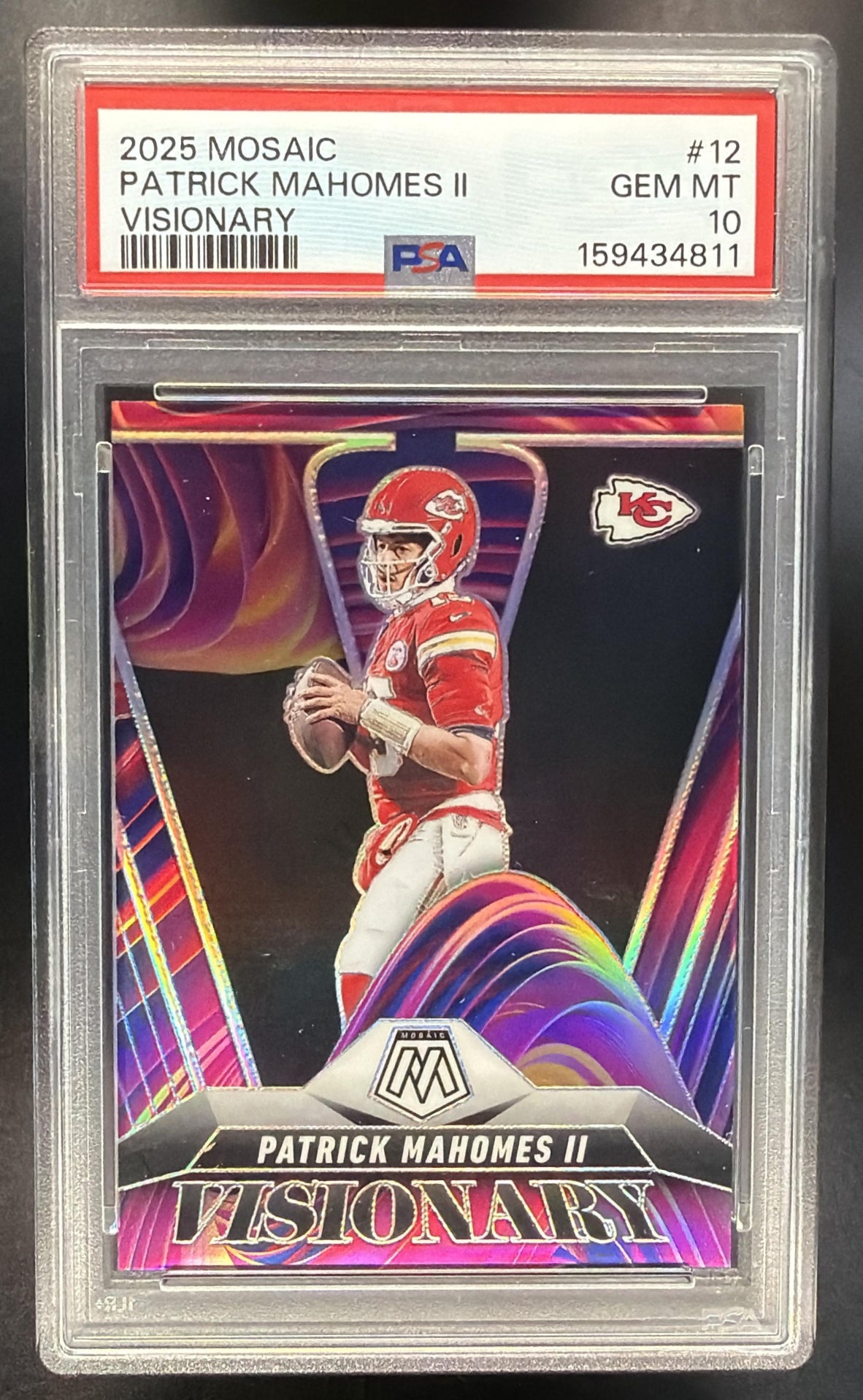 2025 Panini Mosaic Patrick Mahomes II #12 Visionary PSA 10