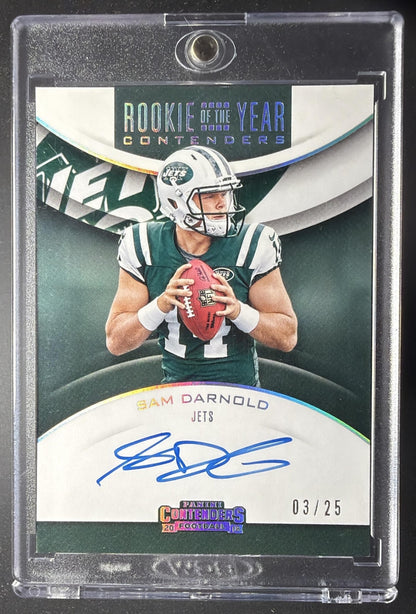 2018 Panini Contenders Sam Darnold #RYA-SD Rookie of the Year Auto RPS 3/25 RC