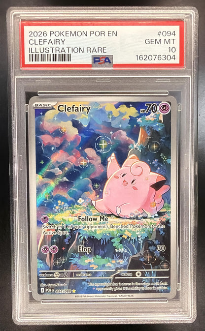 2026 Pokemon Perfect Order Clefairy 094/088 PSA 10