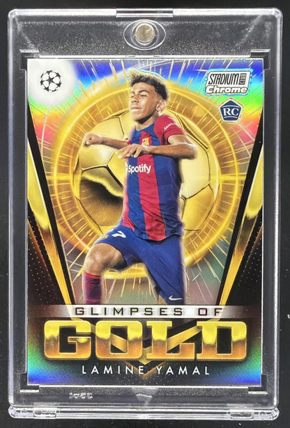 2023-24 Topps Stadium Club Chrome UEFA Lamine Yamal #GG-LY Glimpses of Gold