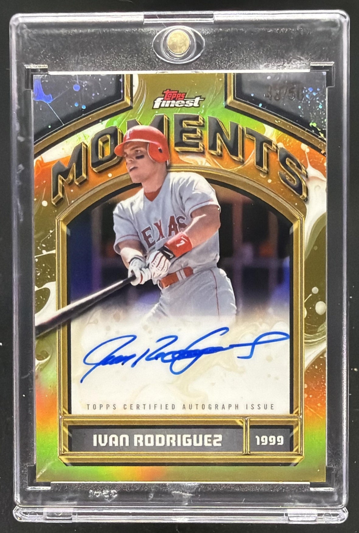 2026 Topps Finest Ivan Rodriguez #FMA-IR Moments Auto Gold Refractor 33/50