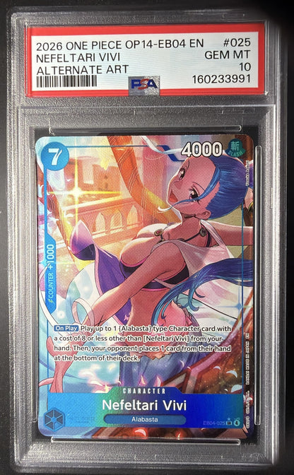 2026 One Piece Egghead Crisis Nefeltari Vivi #EB04-025 Character PSA 10