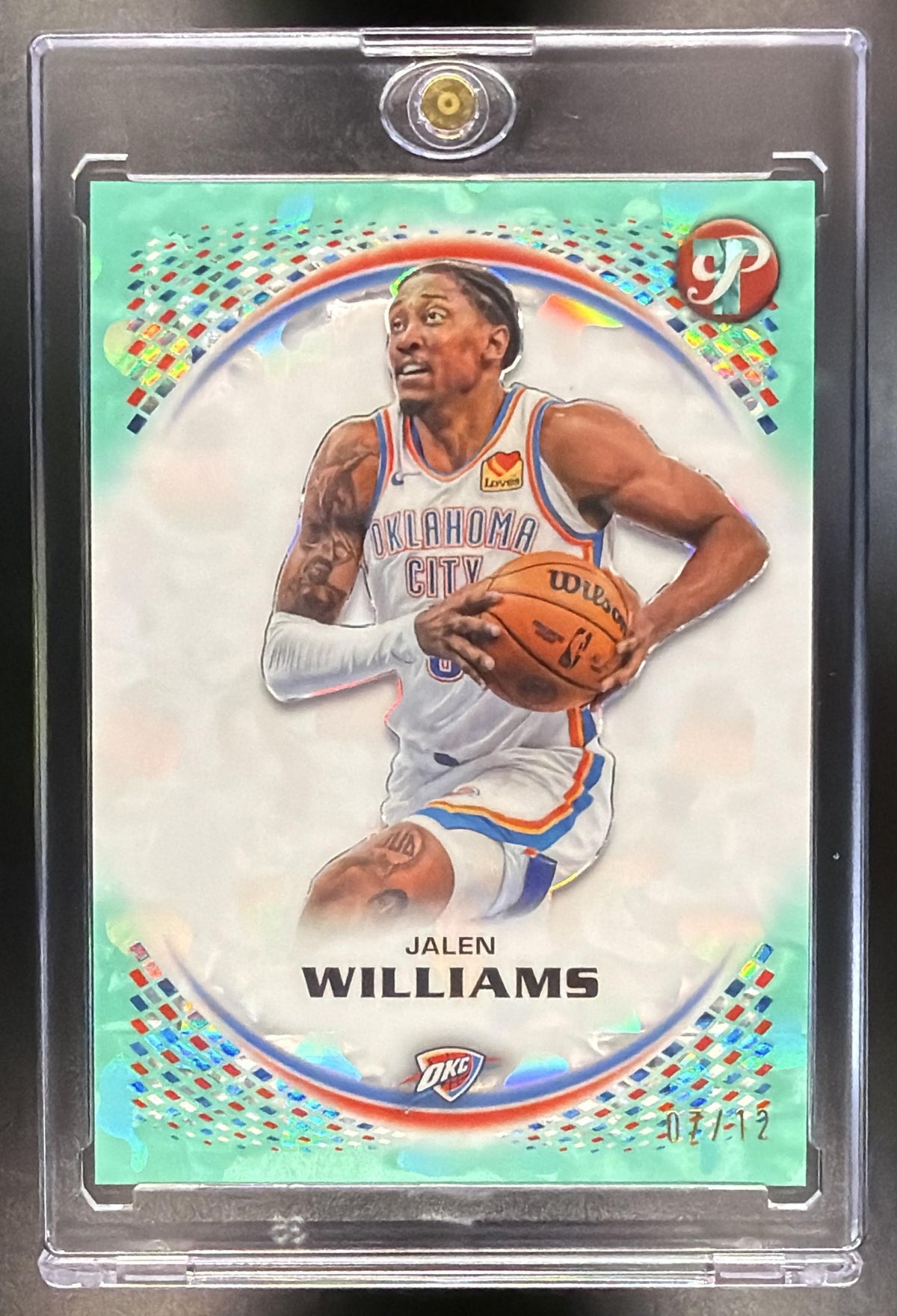 2025-26 Topps Pristine Jalen Williams #63 1st Day Issue Refractor 7/12 Aqua
