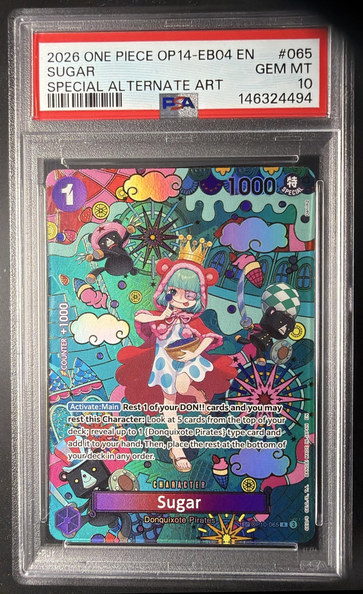 2026 One Piece Azure Sea's Seven Sugar #OP10-065 Special Card PSA 10