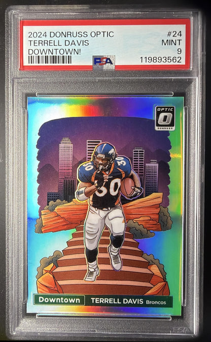 2024 Panini Donruss Optic Terrell Davis #24 Downtown SSP PSA 9