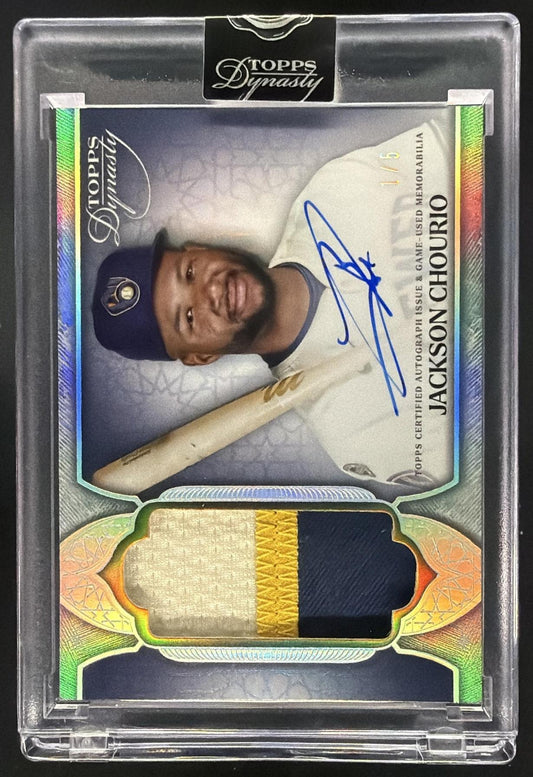 2025 Topps Dynasty Jackson Chourio #DAP-JC3 Auto Patch Silver 1/5 MEM