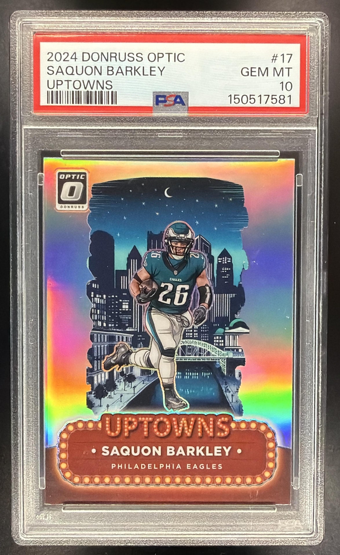 2024 Panini Donruss Optic Saquon Barkley #17 Uptown SSP PSA 10