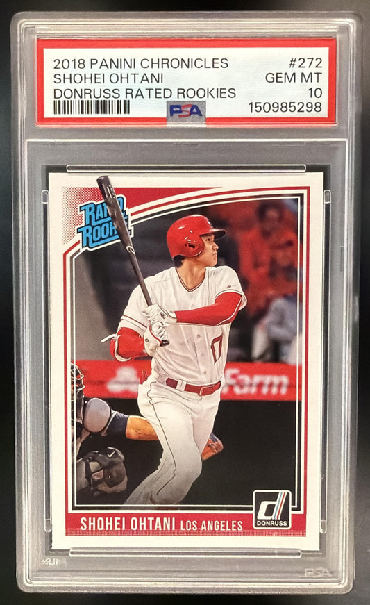 2018 Panini Chronicles Shohei Ohtani #272 Donruss Rated Rookie RC PSA 10
