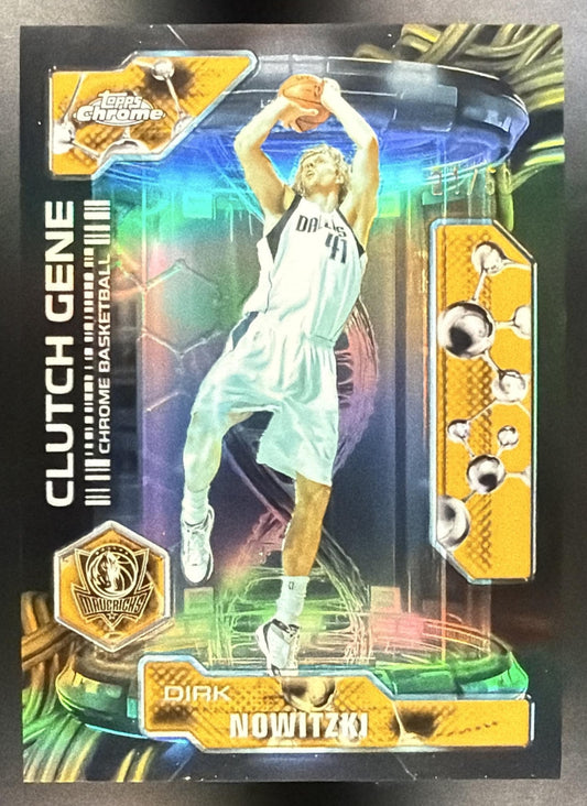 2025-26 Topps Chrome Update Dirk Nowitzki #CG-26 Clutch Gene Gold Refractor 21/50