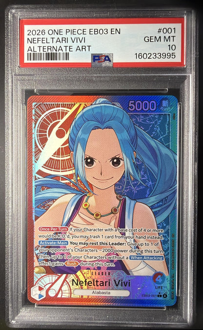 2026 One Piece Heroines Edition Nefeltari Vivi #EB03-001 Leader PSA 10