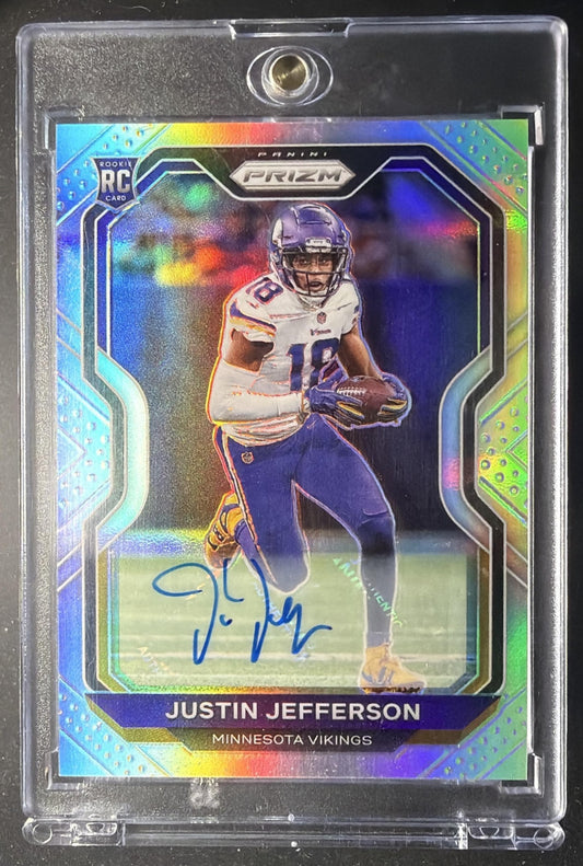 2020 Panini Prizm Justin Jefferson #398 Rookie Auto Silver RC