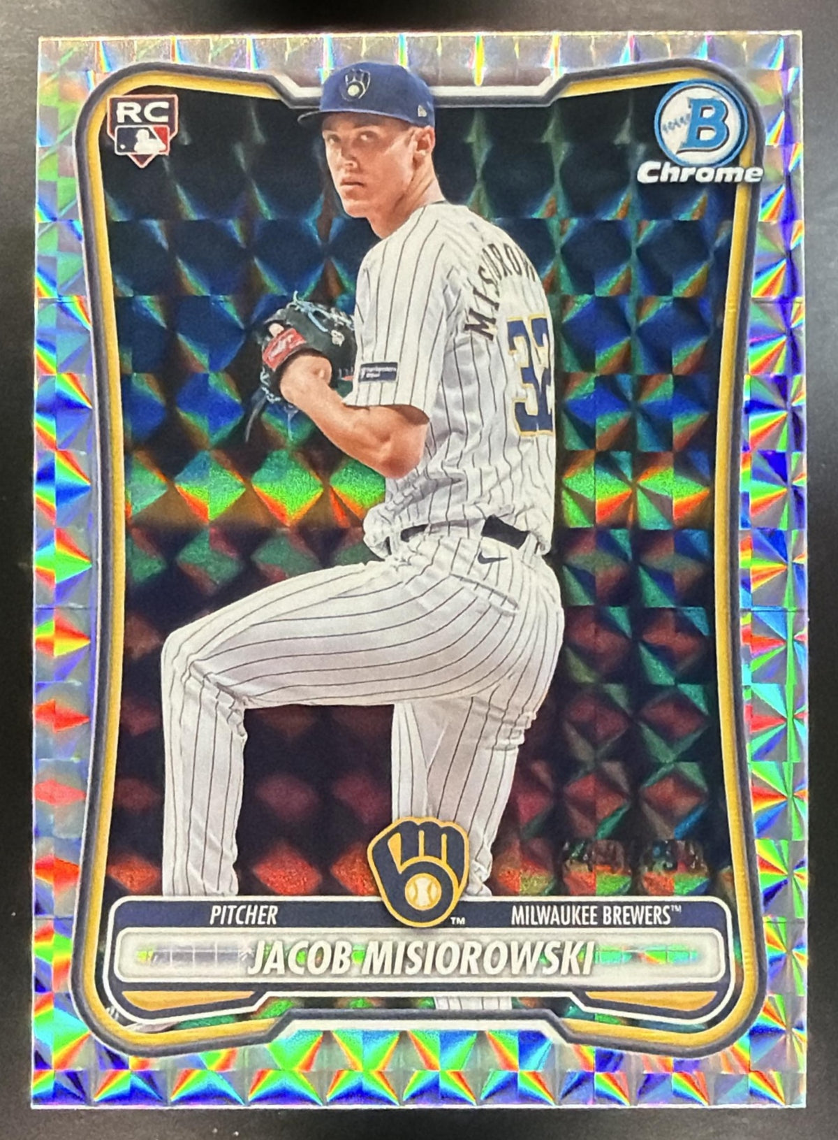 2026 Bowman Chrome Jacob Misiorowski #65 RC Geometric Refractor 444/499 RC