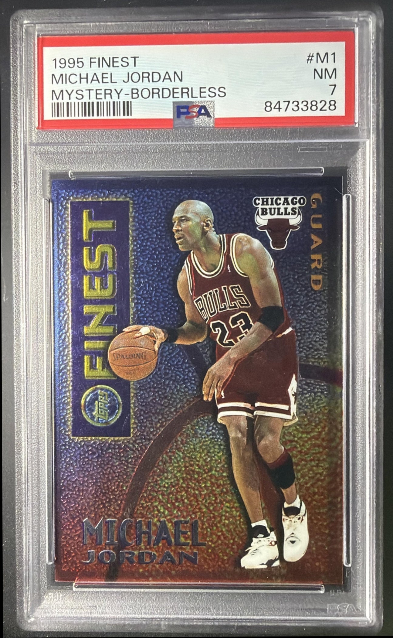 1995-96 Topps Finest Michael Jordan #M1 Mystery Borderless PSA 7