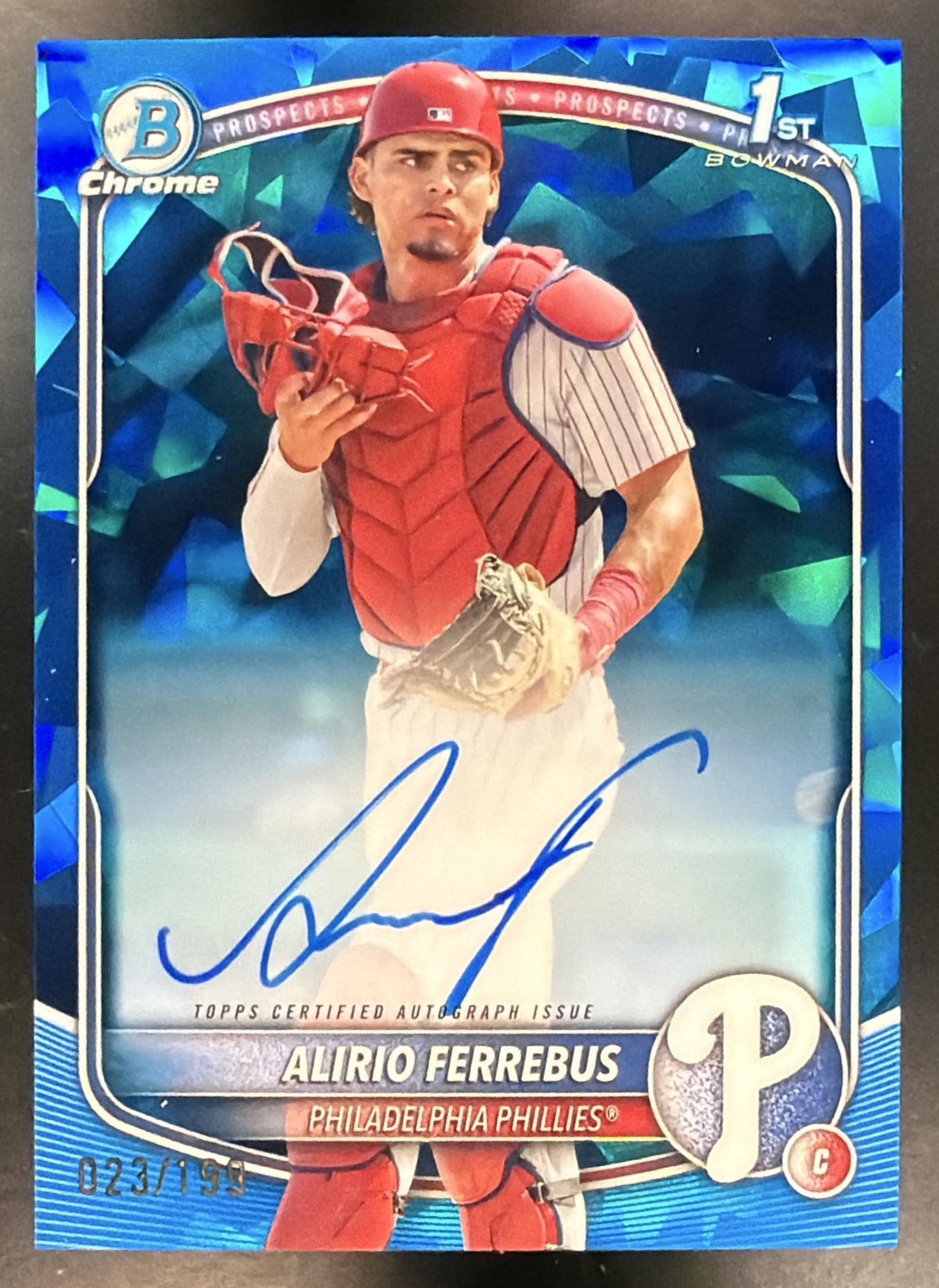 2025 Bowman Chrome Sapphire Alirio Ferrebus #CPSA-AF Auto 23/199 1st Prospect