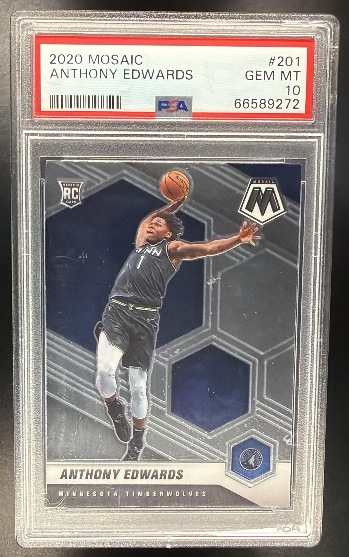 2020-21 Panini Mosaic Anthony Edwards #201 RC PSA 10