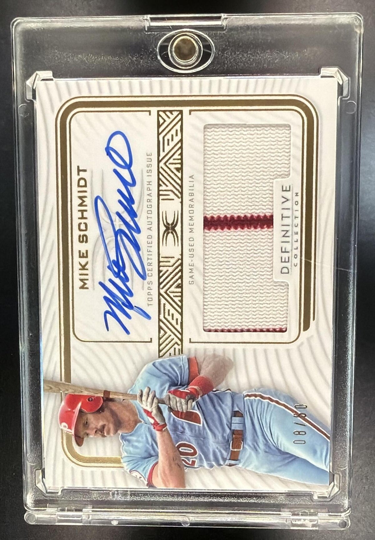 2023 Topps Definitive Mike Schmidt #DARC-MSC Auto Relic Collection 8/50