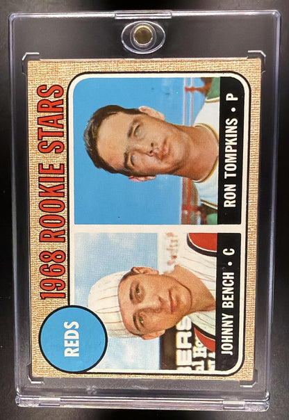1968 Topps Reds Rookie Stars Johnny Bench Ron Tompkins RS, RC, E #247a RC