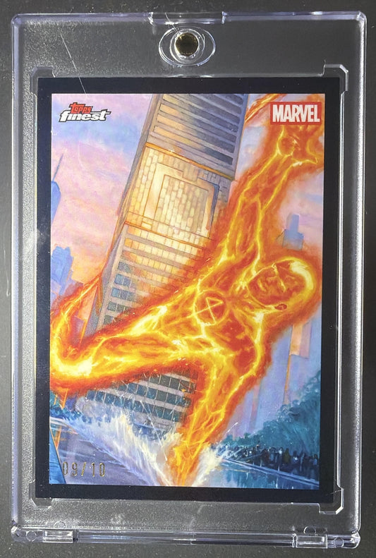 2026 Topps Marvel Finest The Fantastic Four 65th Ann. Human Torch #TF-003 Tribute to 1996 Phenoms Black Refractor /10