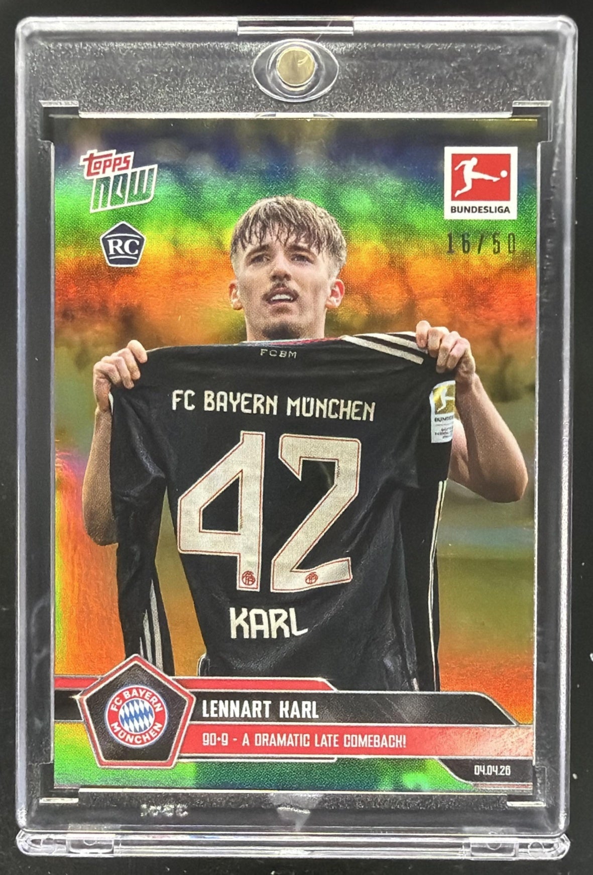 2026 Topps Now Lennart Karl Gold /50 Rc