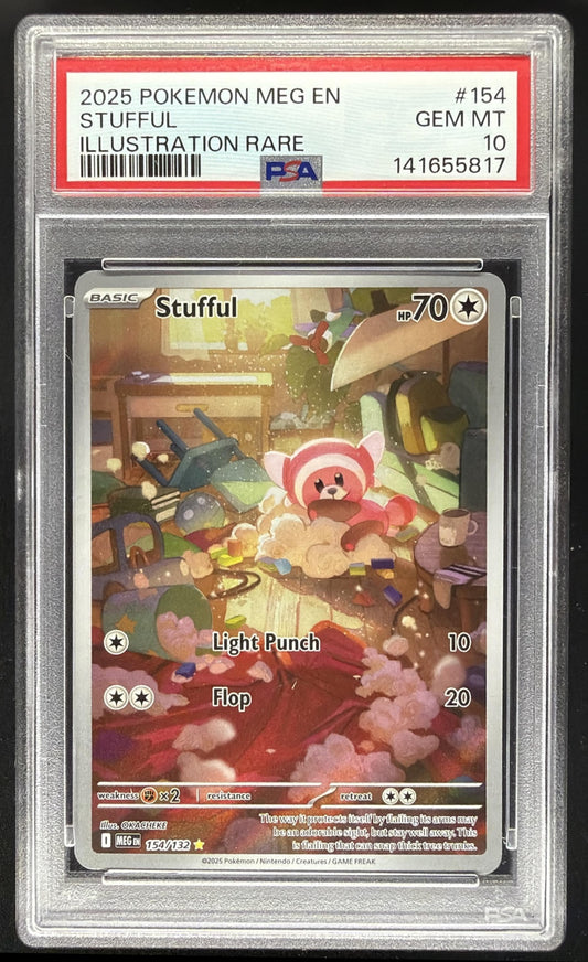 2025 Pokemon Mega Evolution Stufful #154/132 Illustration Rare PSA 10