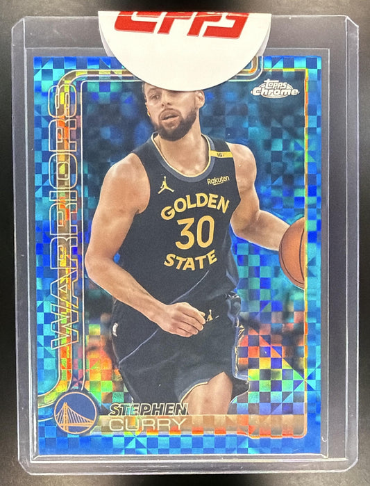 2025-26 Topps Chrome Stephen Curry #201 Blue X-Fractor Sealed