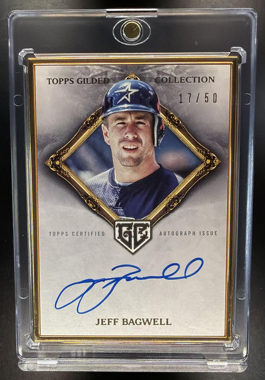 2023 Topps Gilded Collection Jeff Bagwell #HAFA-JBA Gold Framed Hall of Famers Auto /50