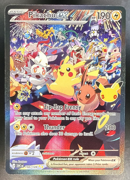 2026 Pokemon 30th Celebration Pikachu ex 150/128 NM