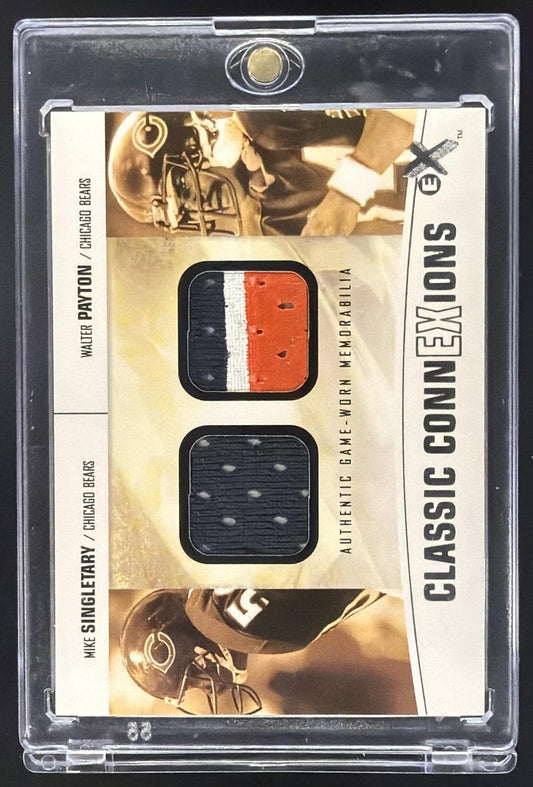 2004 Fleer E-X Mike Singletary Walter Payton #CC-MS/WP Classic ConnEXions Dual Jerseys /22
