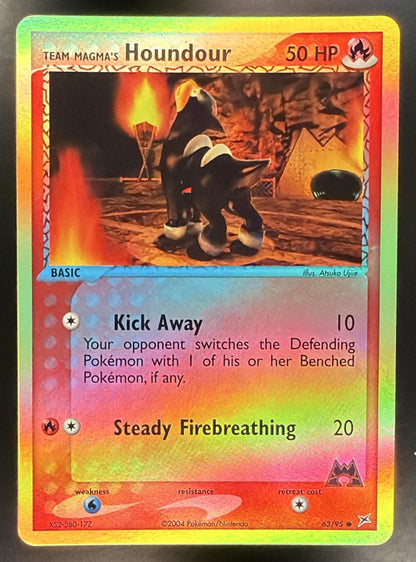 2004 Pokemon EX Team Magma vs Team Aqua Team Magma's Houndour 63/95 Reverse Holo NM
