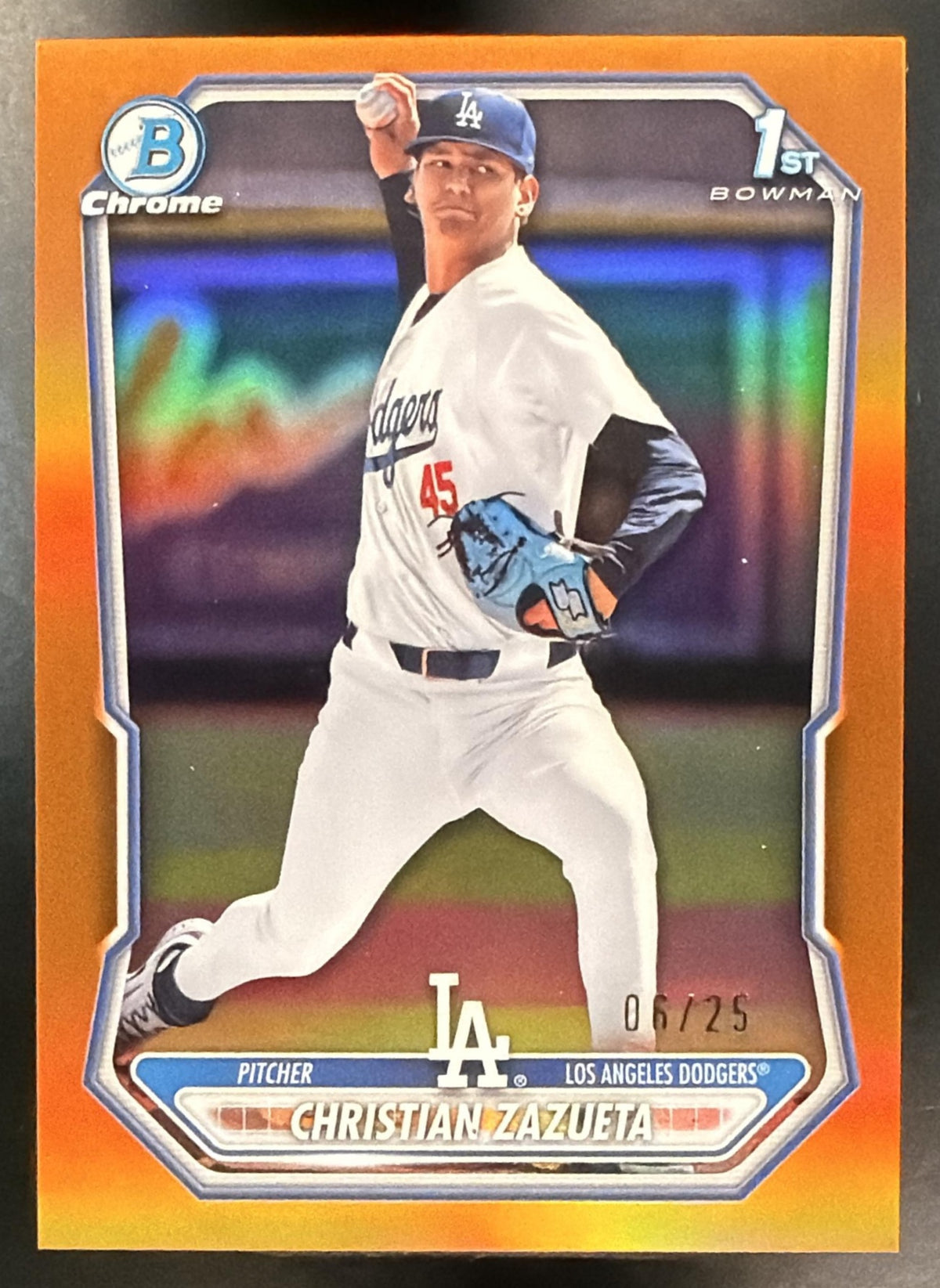 2026 Bowman Chrome Christian Zazueta #BCP-159 Orange Refractor 6/25 1st Prospect