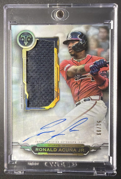 2019 Topps Triple Threads Ronald Acuna Jr. #AUJR-RA Auto Jumbo Patch /99