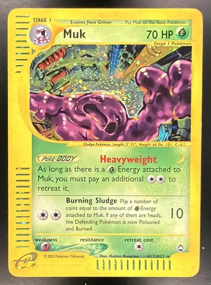 2002 Pokemon Aquapolis Muk H17/H32 Holo HP Swirl