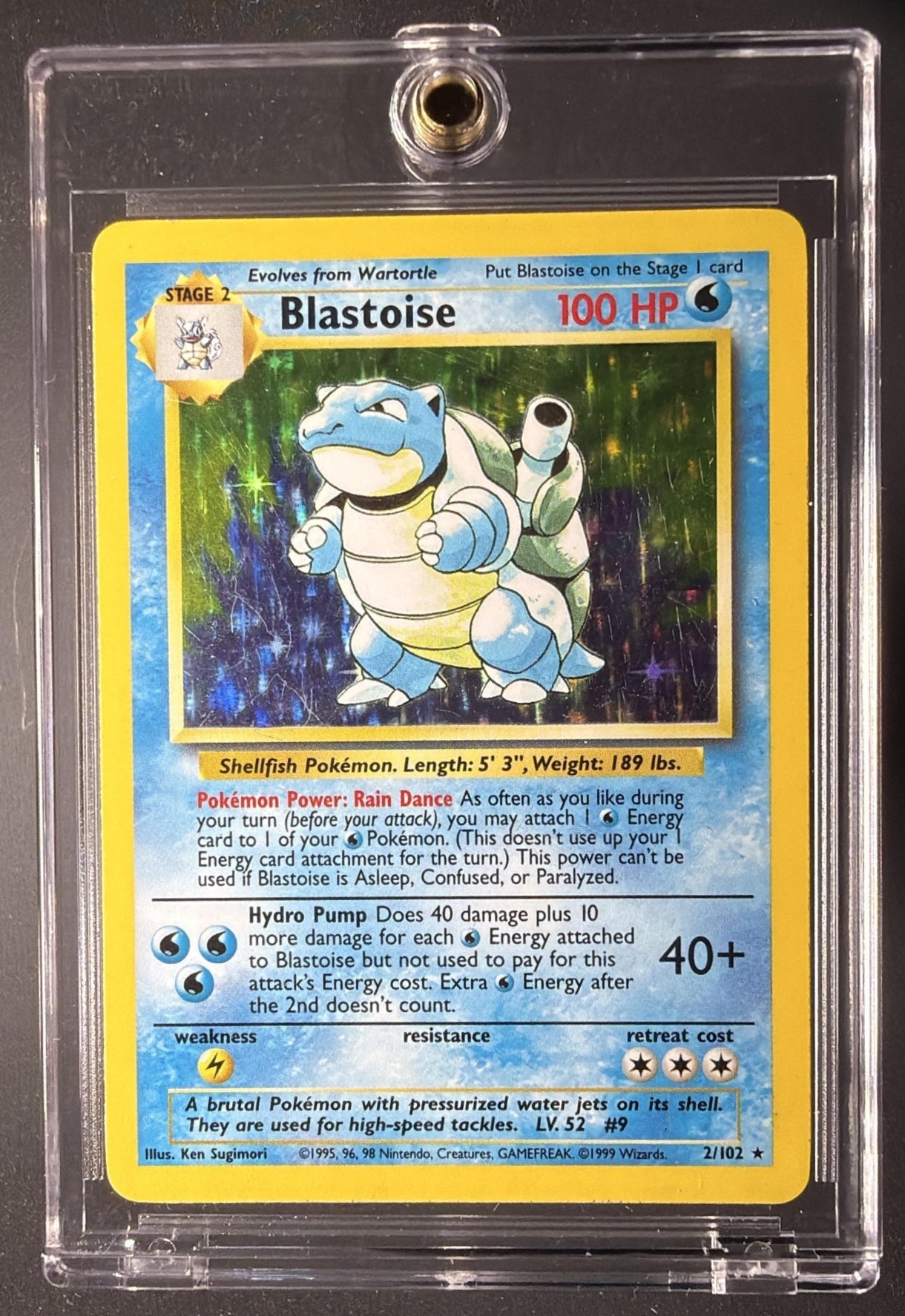 1999 Pokemon Unlimited Blastoise #2/102 Set Rare Holo