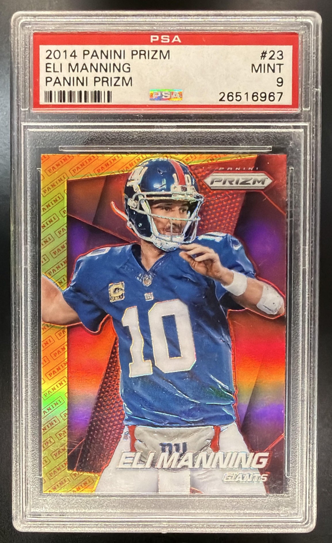 2014 Panini Prizm Eli Manning #23 Prizm Logo PSA 9