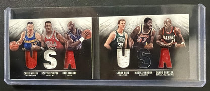 2013 Panini Preferred Chris Mullin Clyde Drexler Karl Malone Magic Johnson Larry Bird Scottie Pippen #1 USA /99