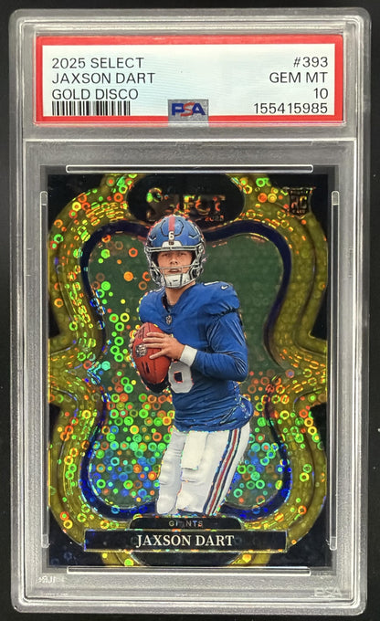 2025 Select Jaxson Dart Gold Disco /10 Rookie PSA 10