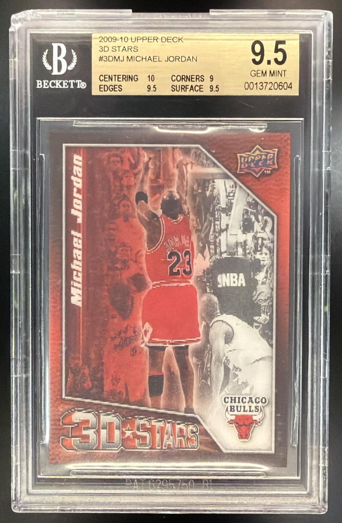 2009-10 Upper Deck Michael Jordan #3D-MJ 3D Stars BGS 9.5 SLAB CHIP
