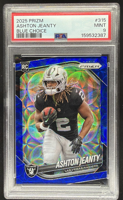 2025 Panini Prizm Ashton Jeanty #315 Blue Choice RC /14