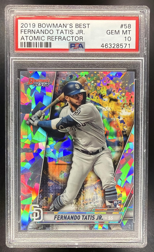 2019 Bowman's Best Fernando Tatis Jr. #58 Atomic Refractor RC PSA 10