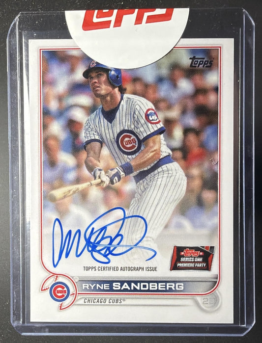 2022 Topps Ryne Sandberg Premiere Party Auto /50 Blue Jersey