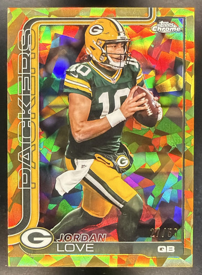 2025 Topps Chrome Sapphire Football Jordan Love #109 Gold 27/50