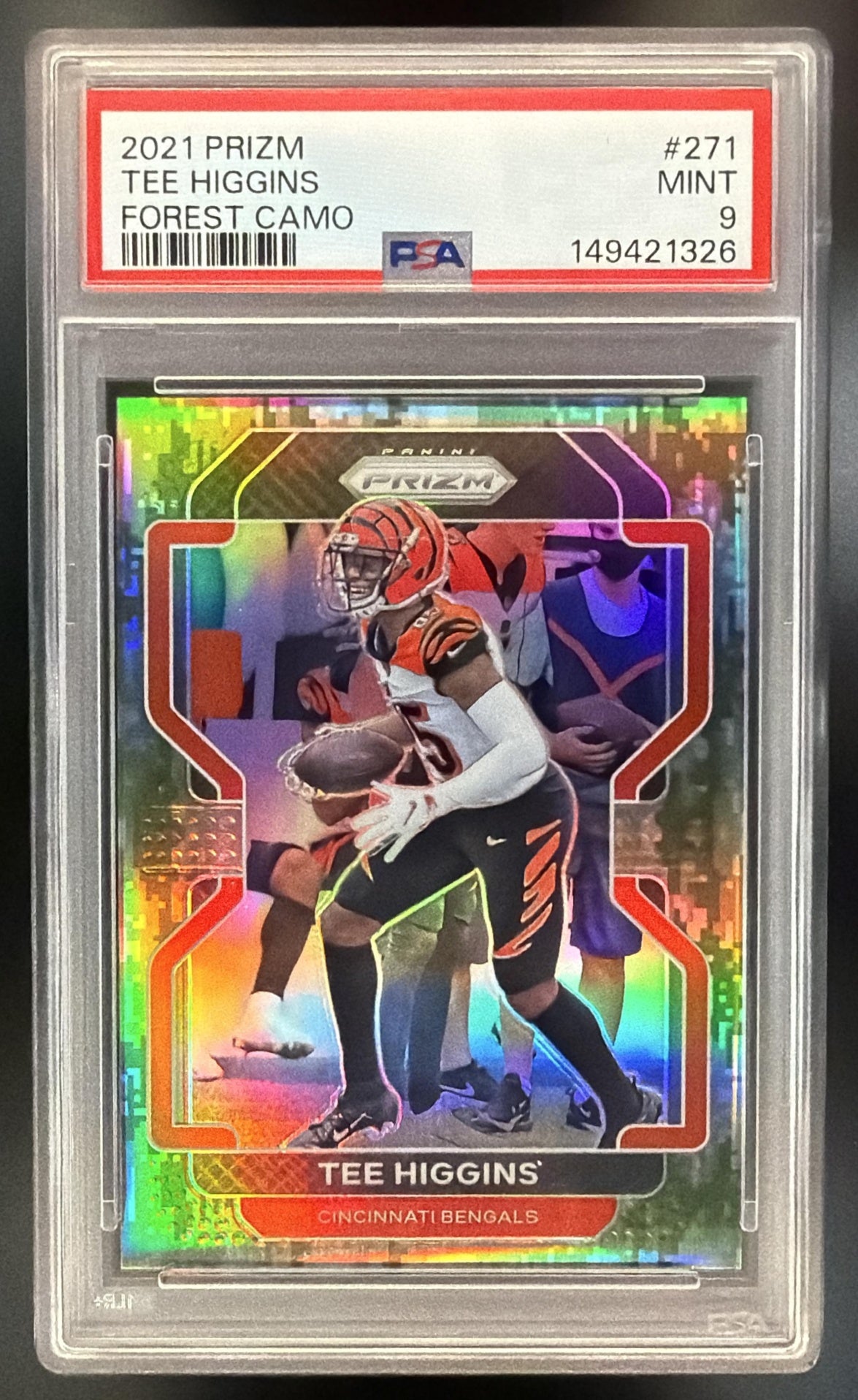 2021 Panini Prizm Tee Higgins #271 Forest Camo 1/15 PSA 9