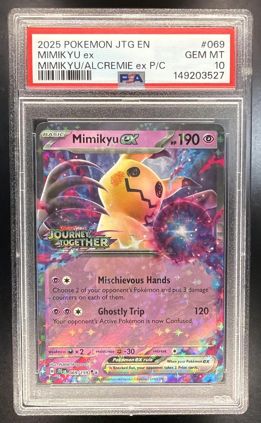 2025 Pokemon Journey Together Mimikyu ex Stamped 069/159 PSA 10
