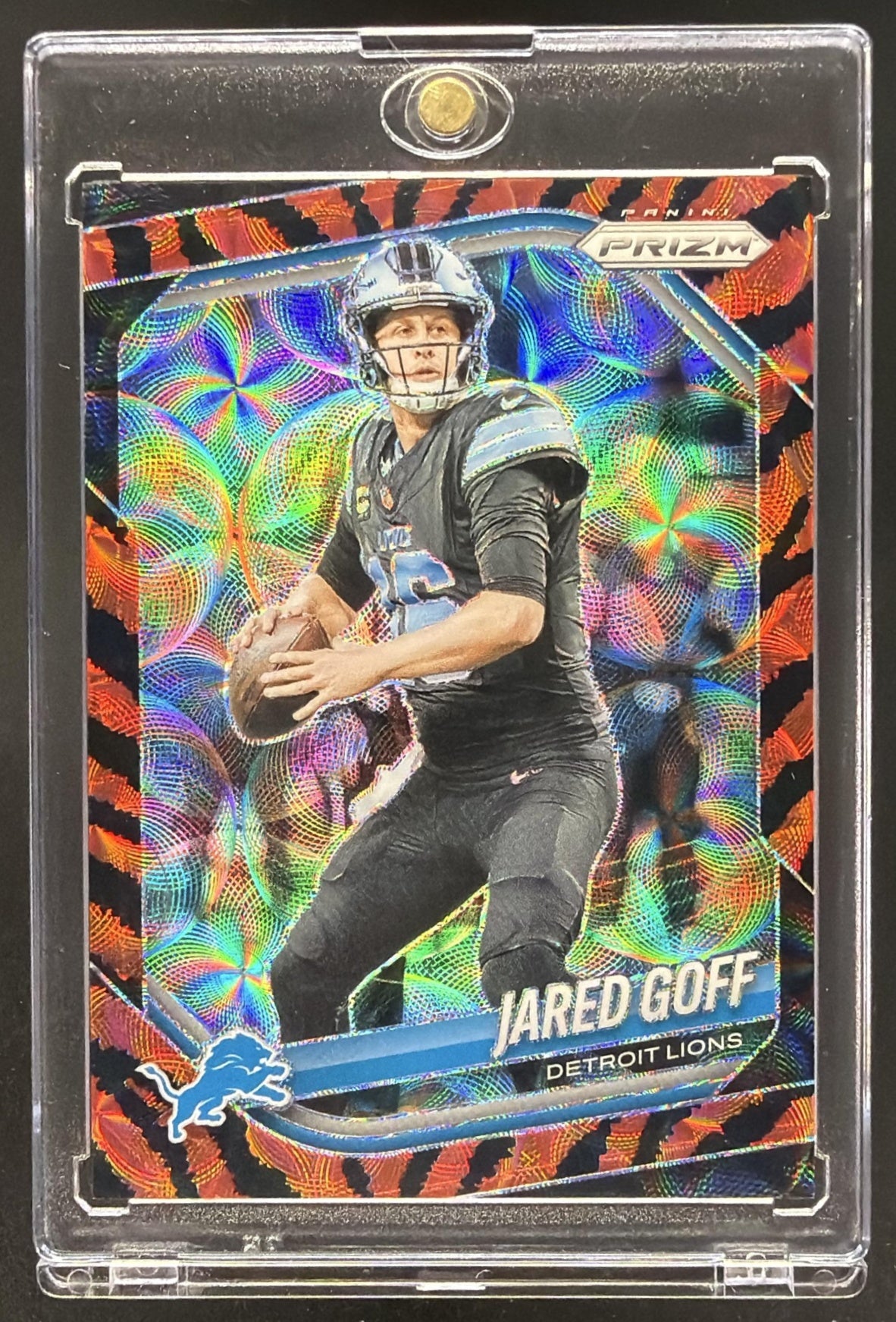 2025 Panini Prizm Jared Goff #10 Tiger Stripe SP