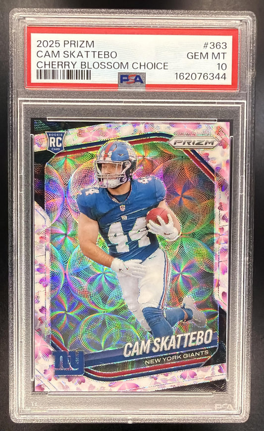 2025 Panini Prizm Cam Skattebo #363 Choice Cherry Blossom 11/15 RC PSA 10