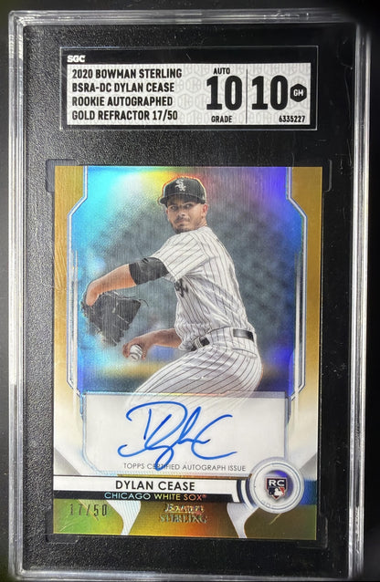2020 Bowman Sterling Dylan Cease #BSRA-DC Rookie Auto Gold 17/50 RC SGC 10