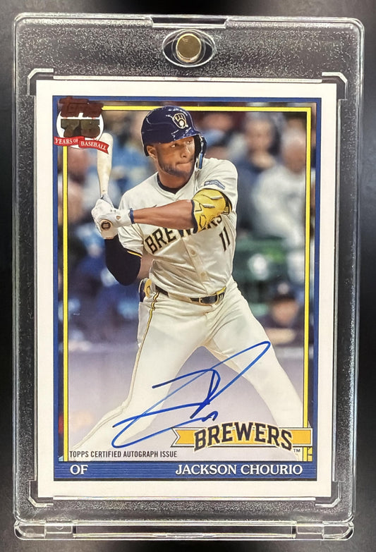 2026 Topps Series 1 Jackson Chourio #91A-JC 1991 Auto