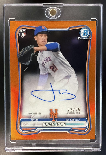 2026 Bowman Chrome Jonah Tong #CRA-JT Auto Orange /25