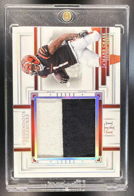 2023 Panini National Treasures Ja'Marr Chase #TRE-JCE Tremendous Treasures /25